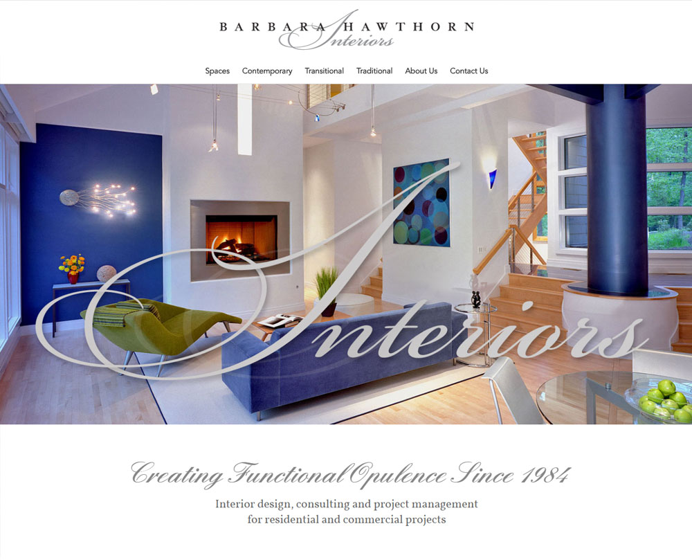 WordPress Website Design and WordPress Website Development for Barbara Hawthorn Interiors - Welcome 1