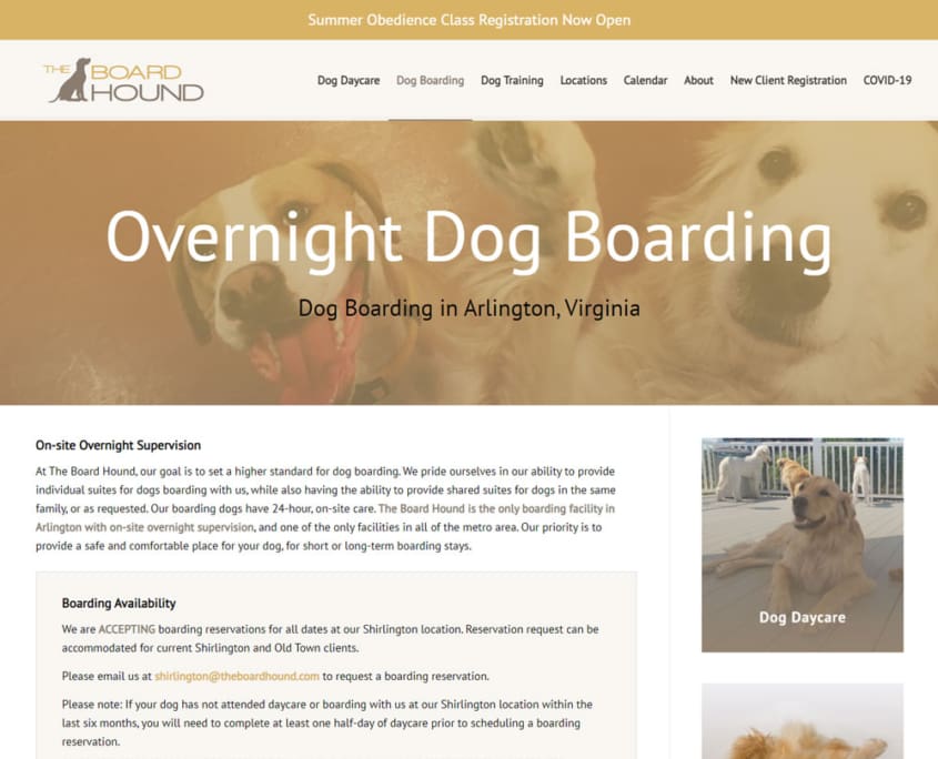 The Board Hound Website - Overnight Dog Boarding